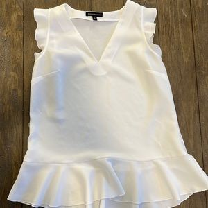 Banana Republic White Ruffle Blouse (Size Small)